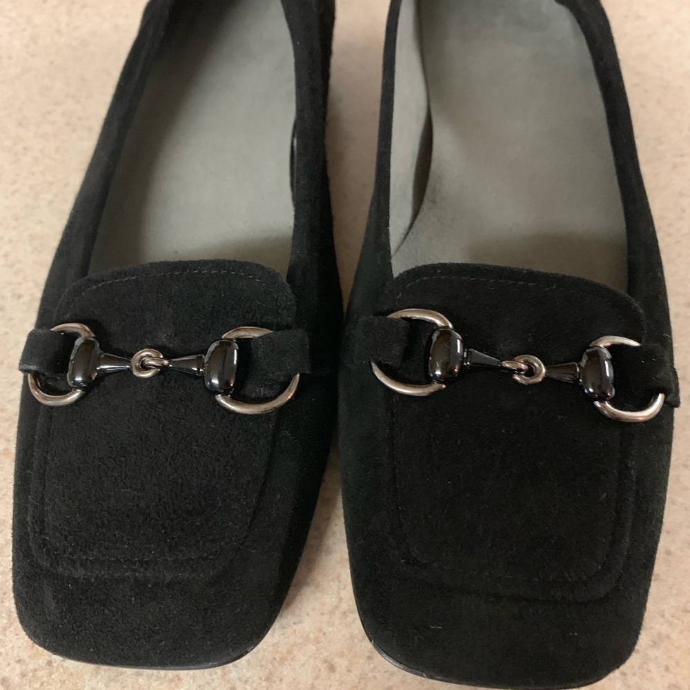 Stuart Weitzman Loafers Flats Suede Black Size 7M - Picture 4 of 7